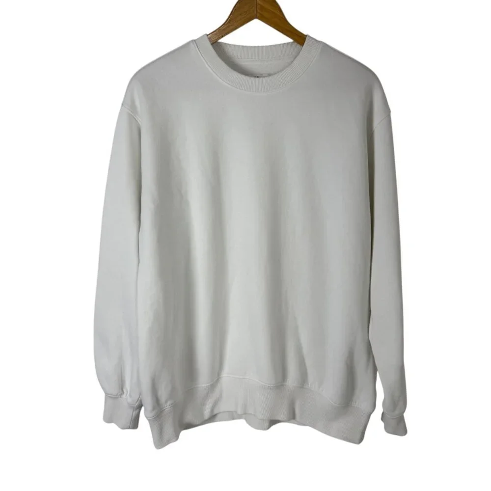 Nordstrom BP. White Sweatshirt Women's Med Casual Minimalist Warm BP487122MI EUC - Picture 1 of 9
